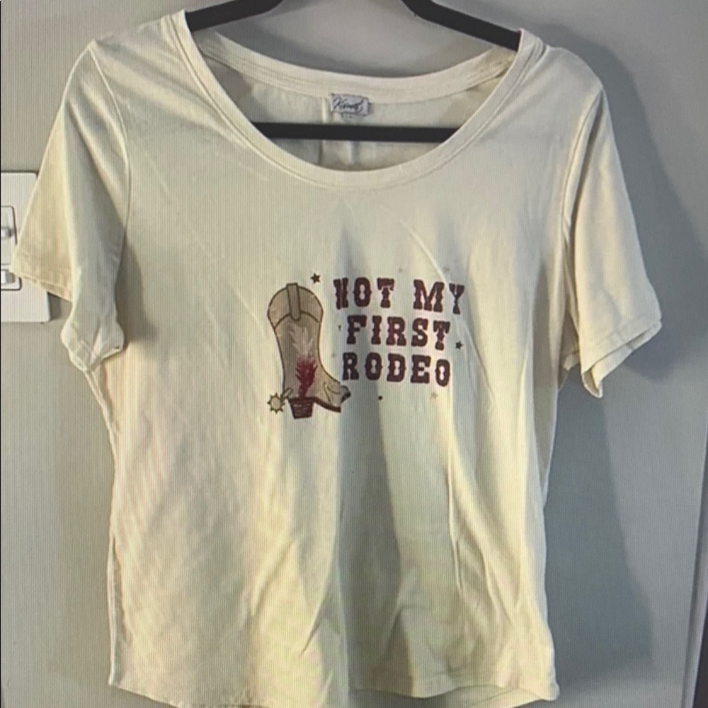 Cream Graphic Tee with Rodeo Print